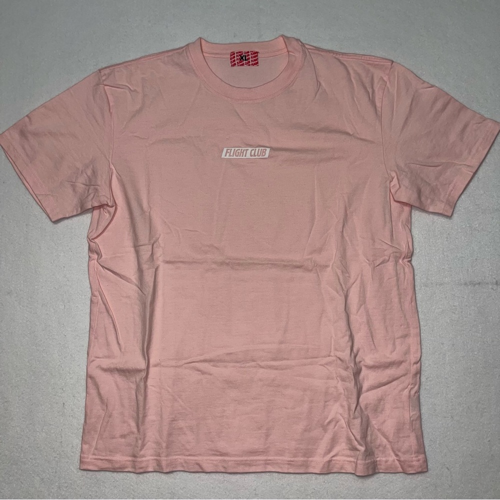 Flight Club New York Pink Short Sleeve T-Shirt Sneaker Jordan Box Logo Sz Large